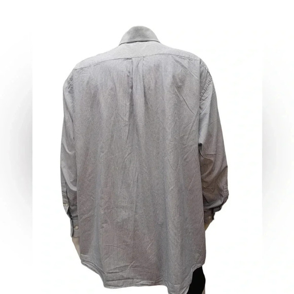 Michael Kors Big Fit White & Blue Pinstripe Dress Shirt 19 - Picture 2 of 9